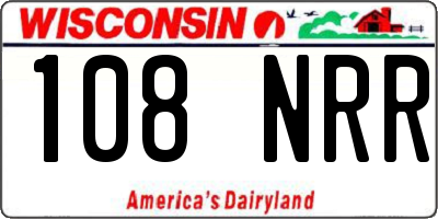 WI license plate 108NRR