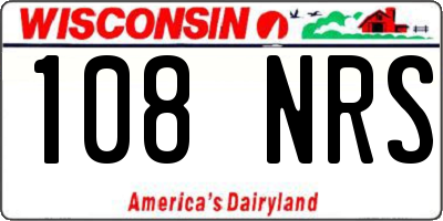 WI license plate 108NRS
