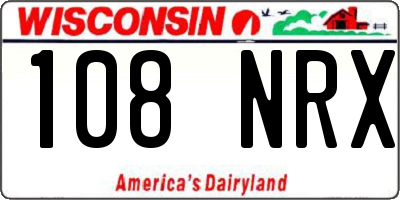 WI license plate 108NRX