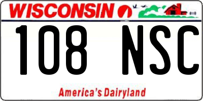 WI license plate 108NSC