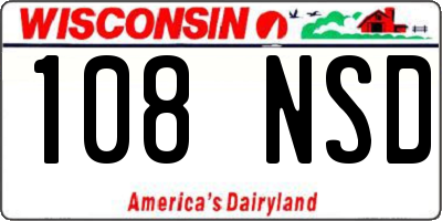 WI license plate 108NSD