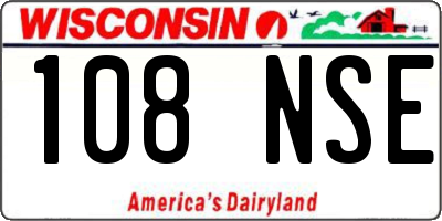 WI license plate 108NSE