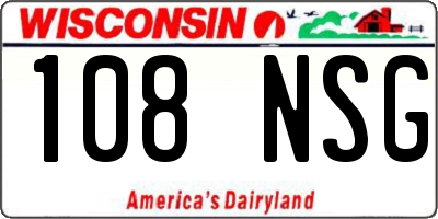 WI license plate 108NSG