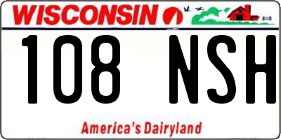 WI license plate 108NSH