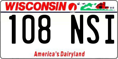 WI license plate 108NSI