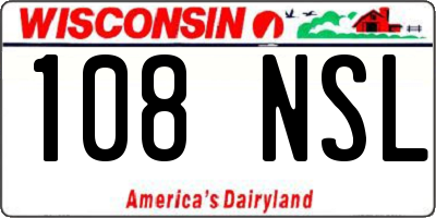 WI license plate 108NSL