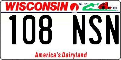 WI license plate 108NSN
