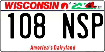 WI license plate 108NSP