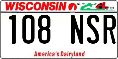 WI license plate 108NSR
