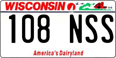 WI license plate 108NSS