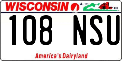 WI license plate 108NSU
