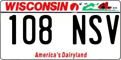 WI license plate 108NSV