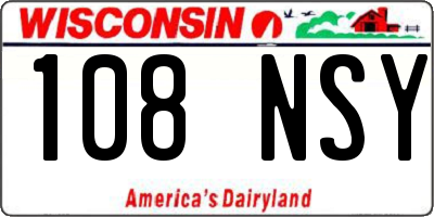 WI license plate 108NSY