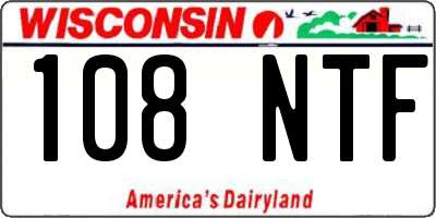 WI license plate 108NTF