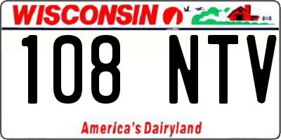 WI license plate 108NTV