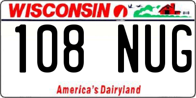 WI license plate 108NUG