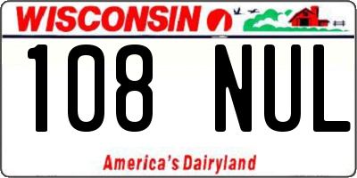WI license plate 108NUL