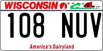 WI license plate 108NUV