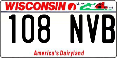 WI license plate 108NVB