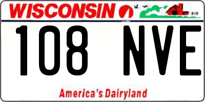 WI license plate 108NVE