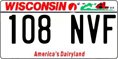 WI license plate 108NVF