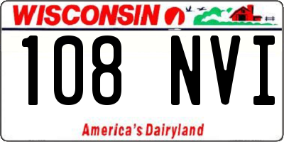 WI license plate 108NVI