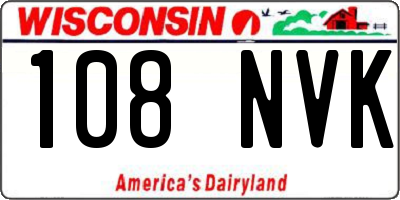 WI license plate 108NVK