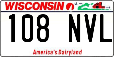 WI license plate 108NVL