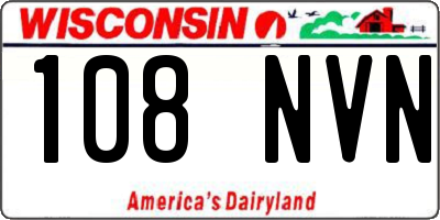 WI license plate 108NVN