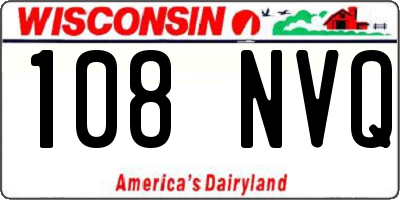 WI license plate 108NVQ