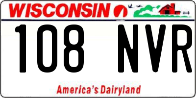 WI license plate 108NVR