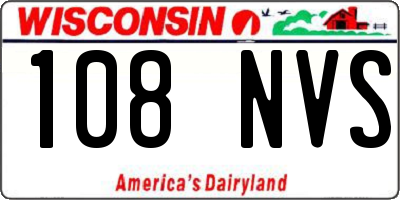 WI license plate 108NVS
