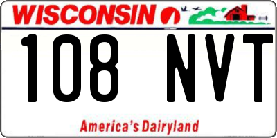 WI license plate 108NVT