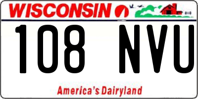 WI license plate 108NVU