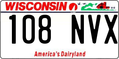WI license plate 108NVX