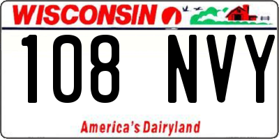 WI license plate 108NVY