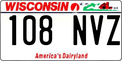 WI license plate 108NVZ