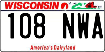 WI license plate 108NWA