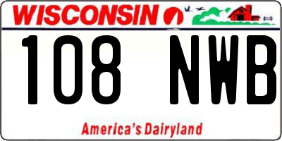 WI license plate 108NWB