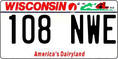 WI license plate 108NWE