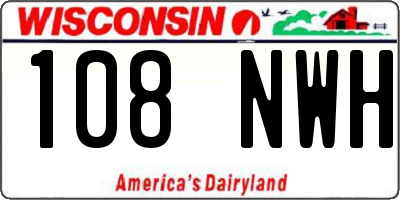 WI license plate 108NWH