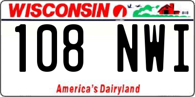 WI license plate 108NWI