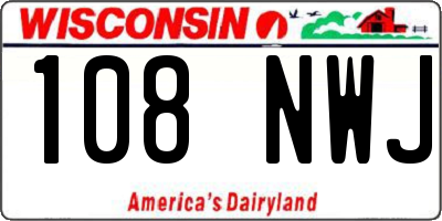 WI license plate 108NWJ