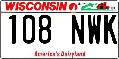 WI license plate 108NWK