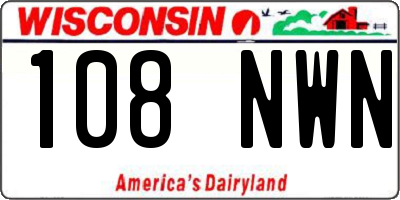 WI license plate 108NWN
