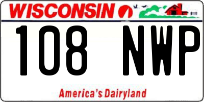WI license plate 108NWP