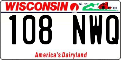 WI license plate 108NWQ