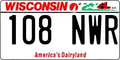 WI license plate 108NWR