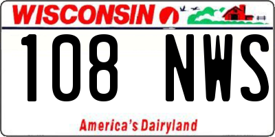 WI license plate 108NWS