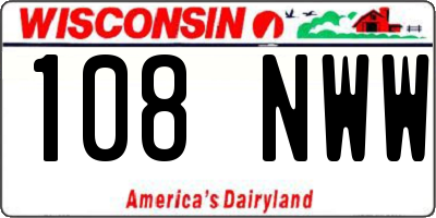 WI license plate 108NWW
